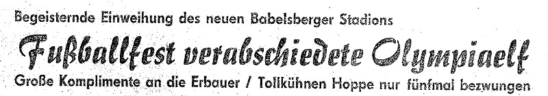 Schlagzeile zur Eröffnung des Karli